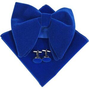 Velvet Bow Ties for Men Set Blue